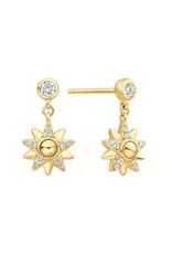 Ania Haie Oorbellen - Gold sunburst dangle stud