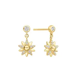 Ania Haie Oorbellen - Gold sunburst dangle stud