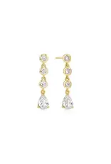 Ania Haie Oorbellen - Gold molton cascade bezel set teardrop