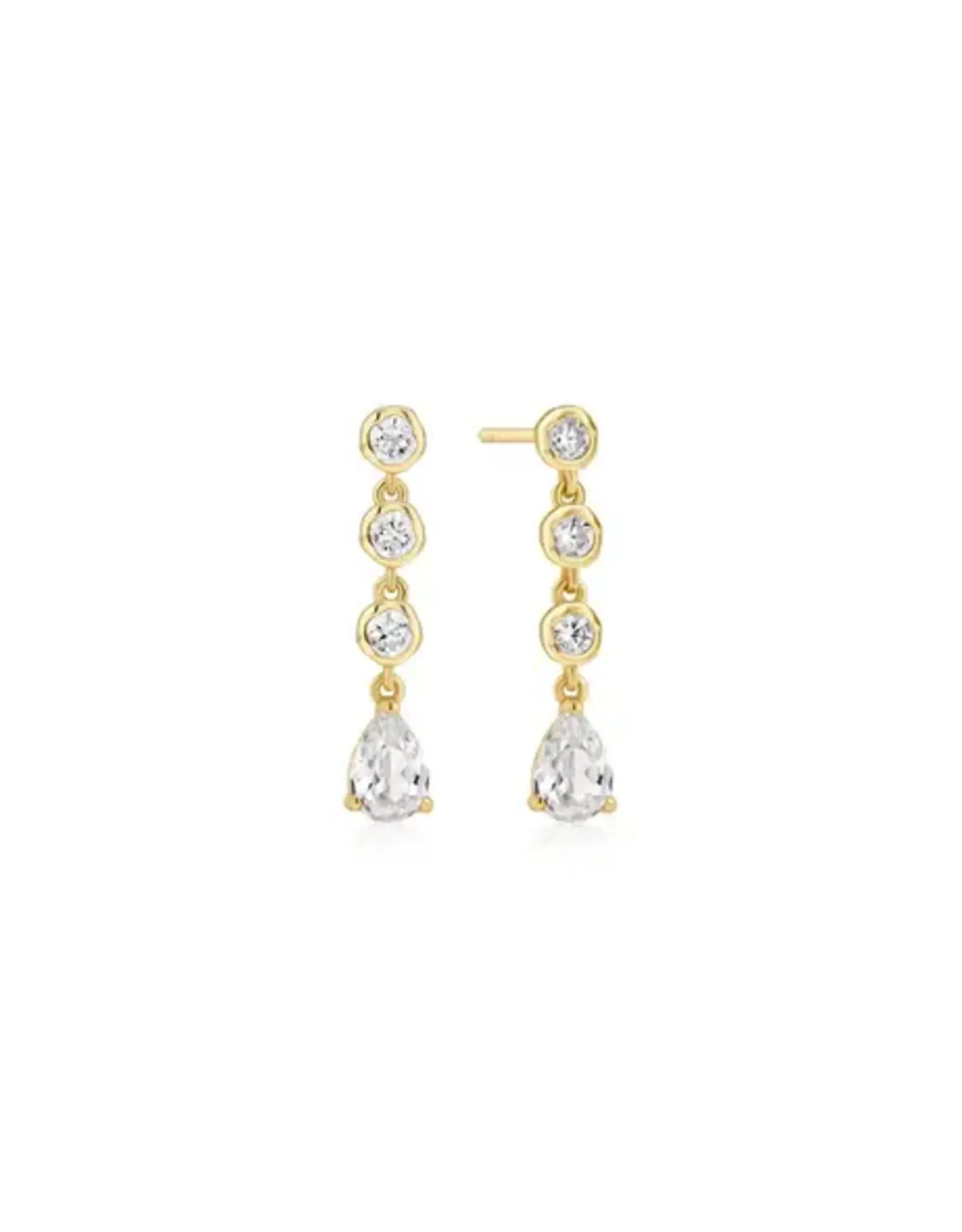 Ania Haie Oorbellen - Gold molton cascade bezel set teardrop