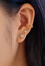 Ania Haie Oorbellen - Gold pavé heart stud