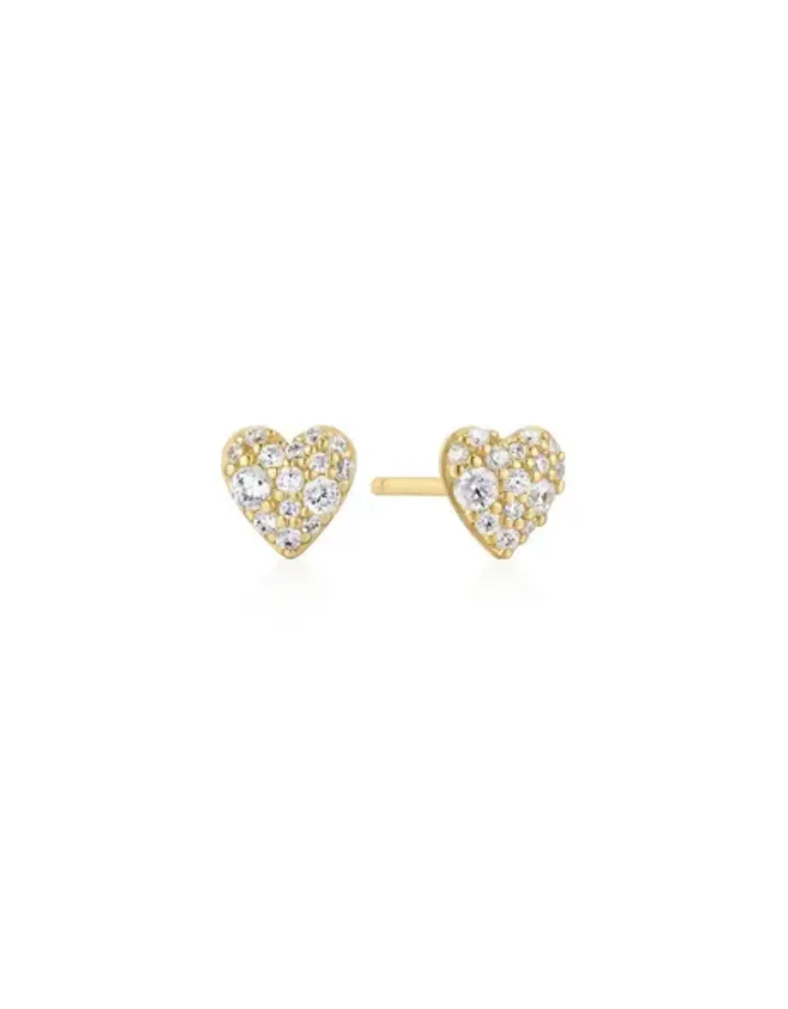 Ania Haie Oorbellen - Gold pavé heart stud