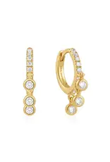 Ania Haie Oorbellen - Gold trio drop huggie