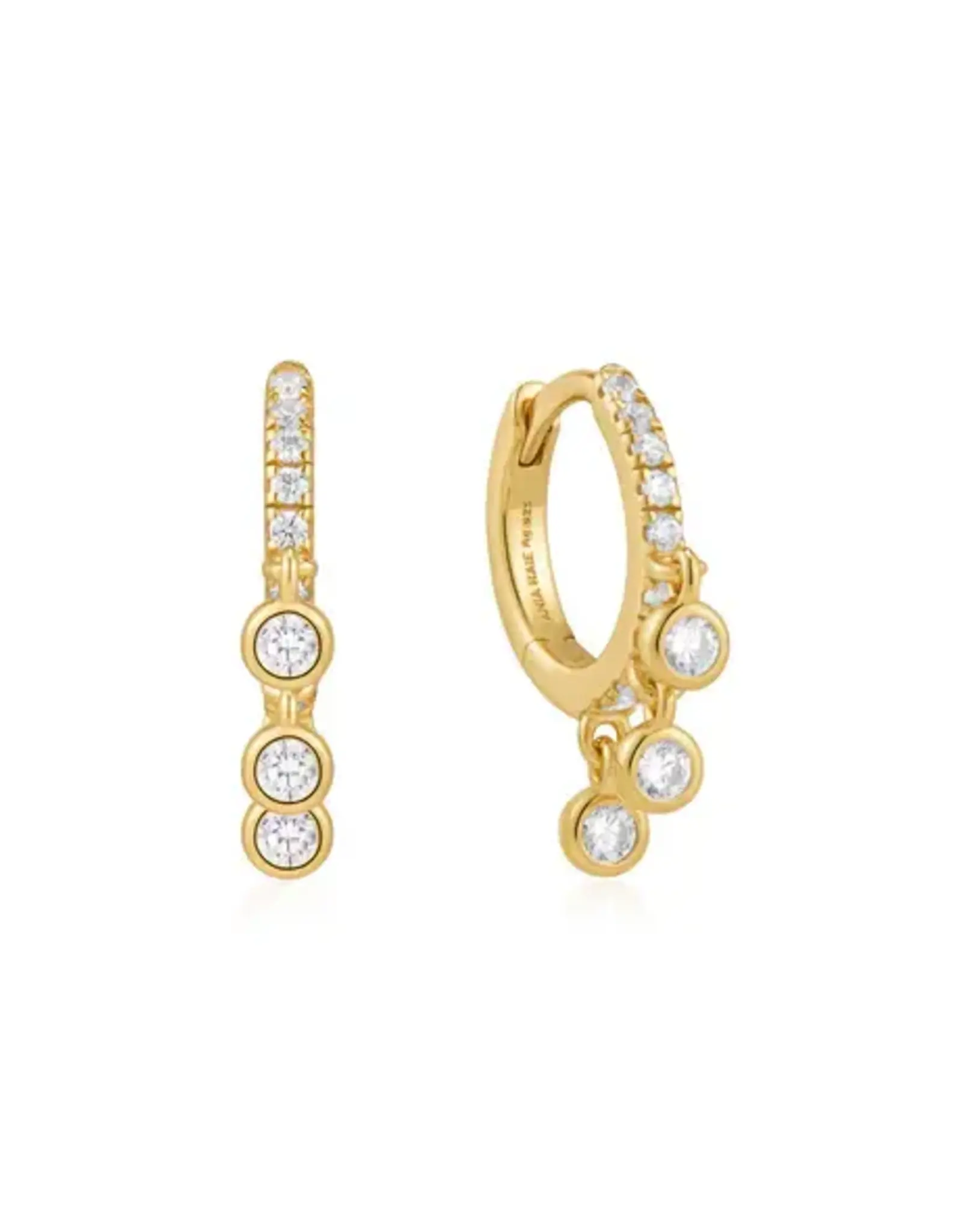 Ania Haie Oorbellen - Gold trio drop huggie