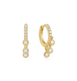 Ania Haie Oorbellen - Gold trio drop huggie