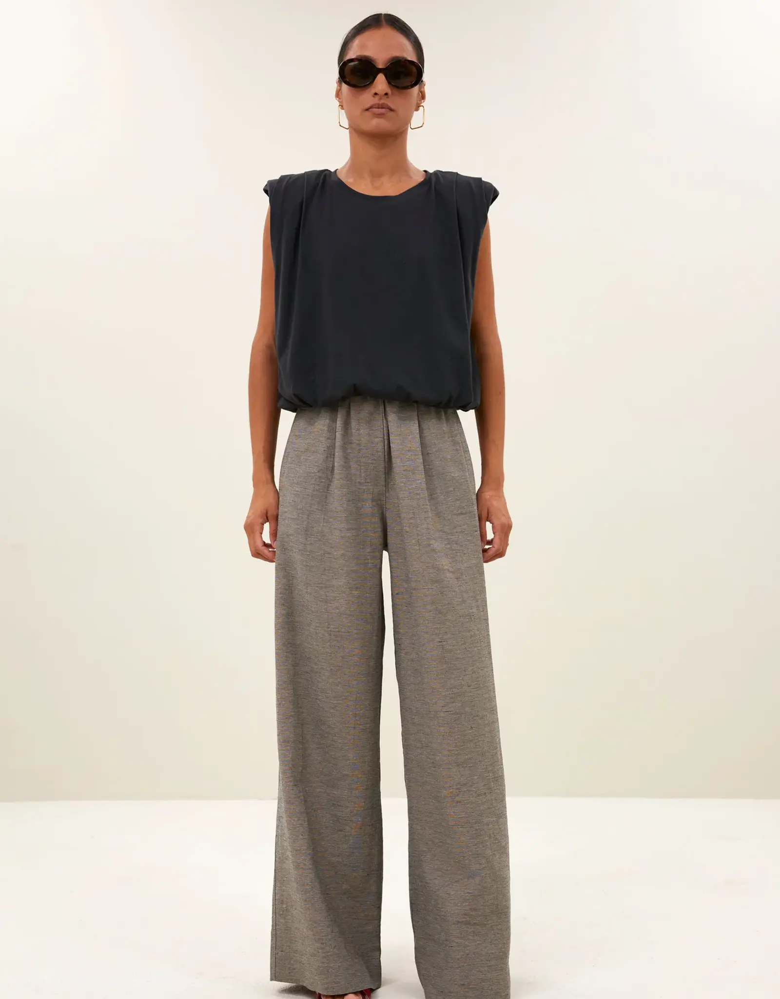 By-bar Broek - Benji melange - charcoal