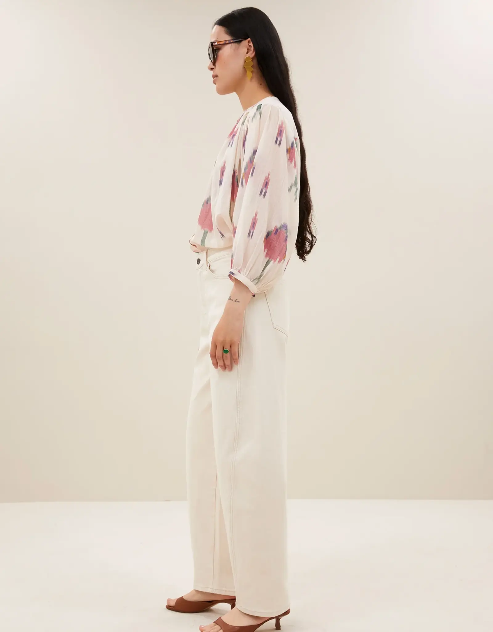 By-bar Broek - Begum white jeans