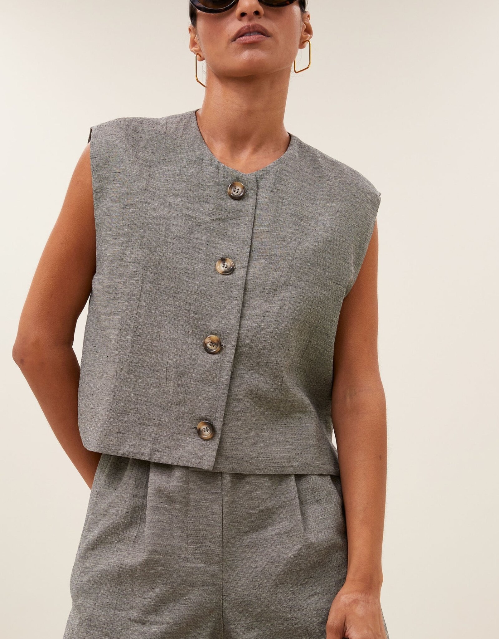 By-bar Gilet - Nori melange - charcoal melee