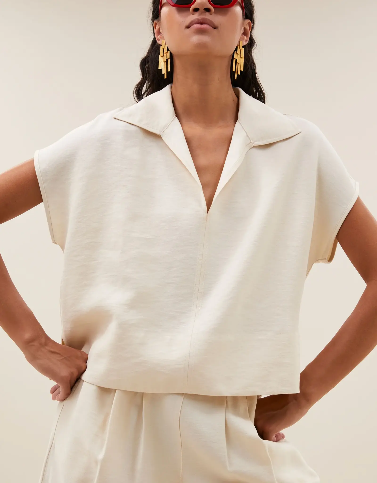 By-bar Blouse - Zia cream