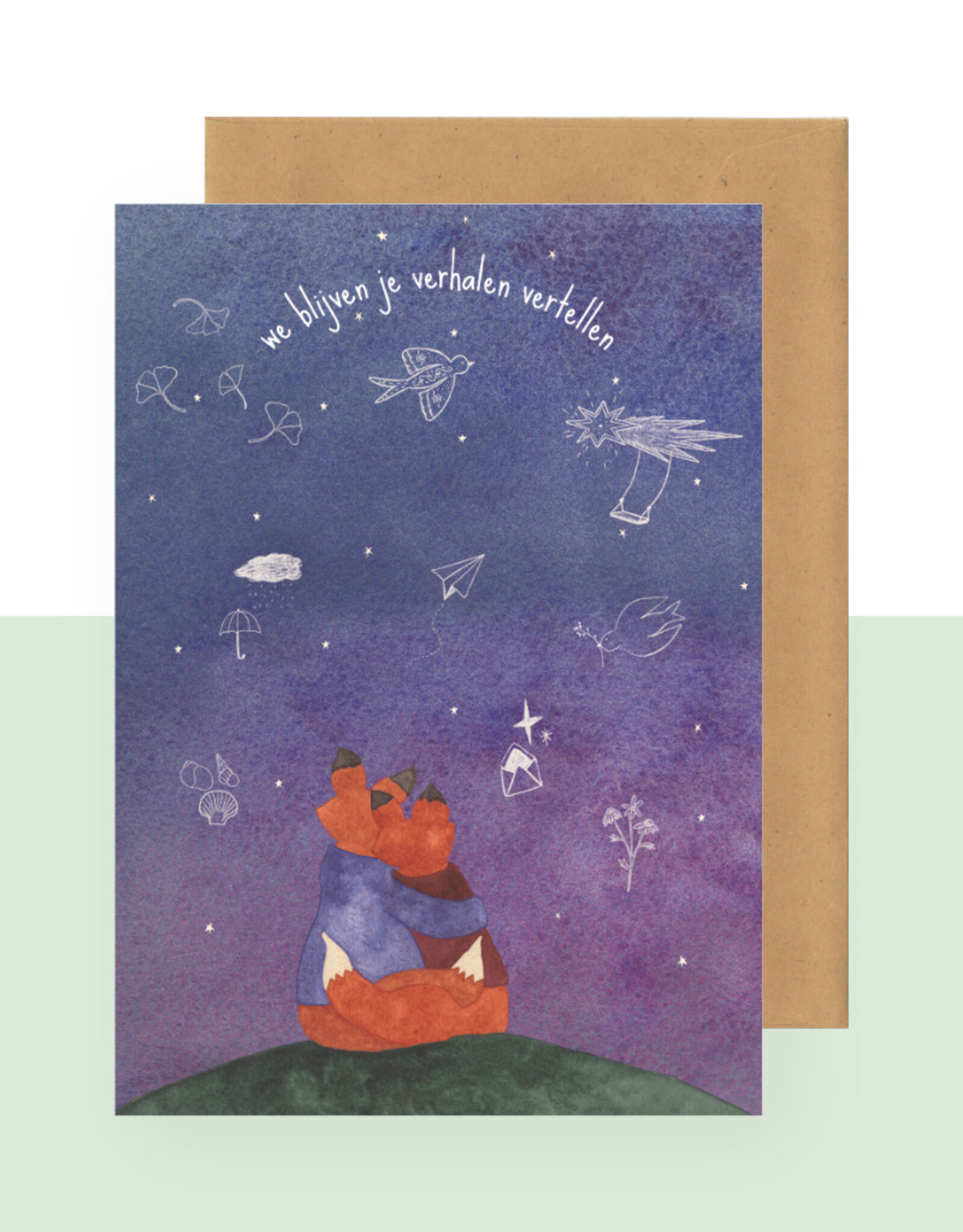 Studio Bertha Postkaart - We blijven je verhalen vertellen