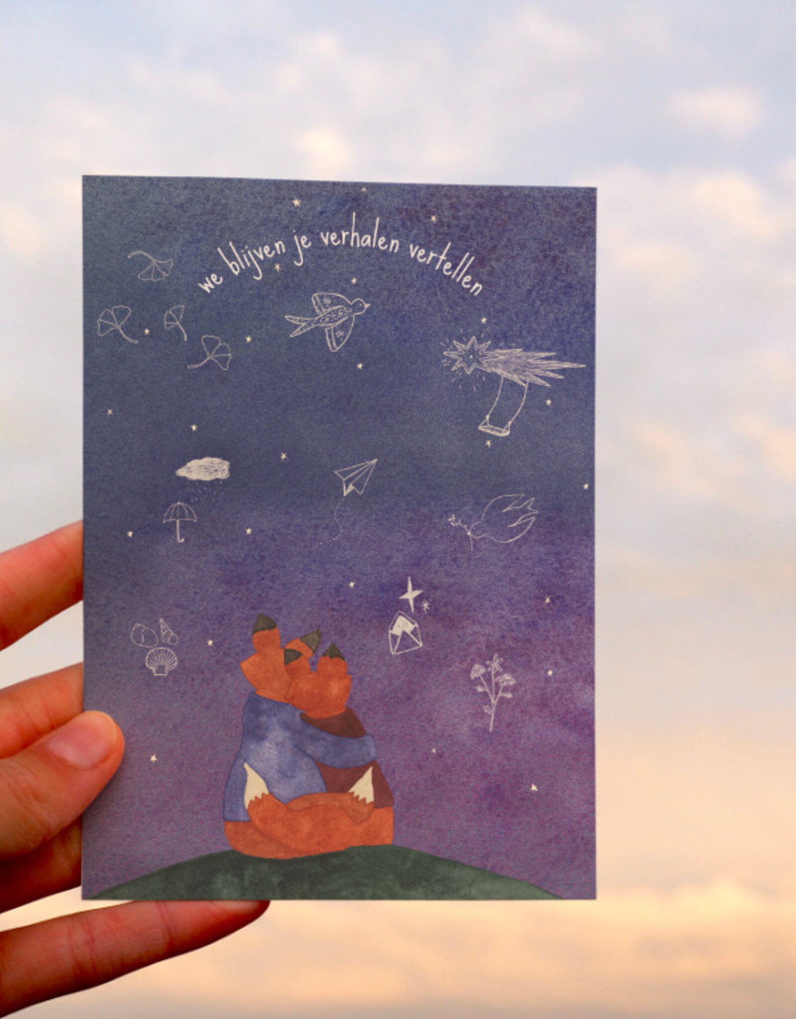 Studio Bertha Postkaart - We blijven je verhalen vertellen