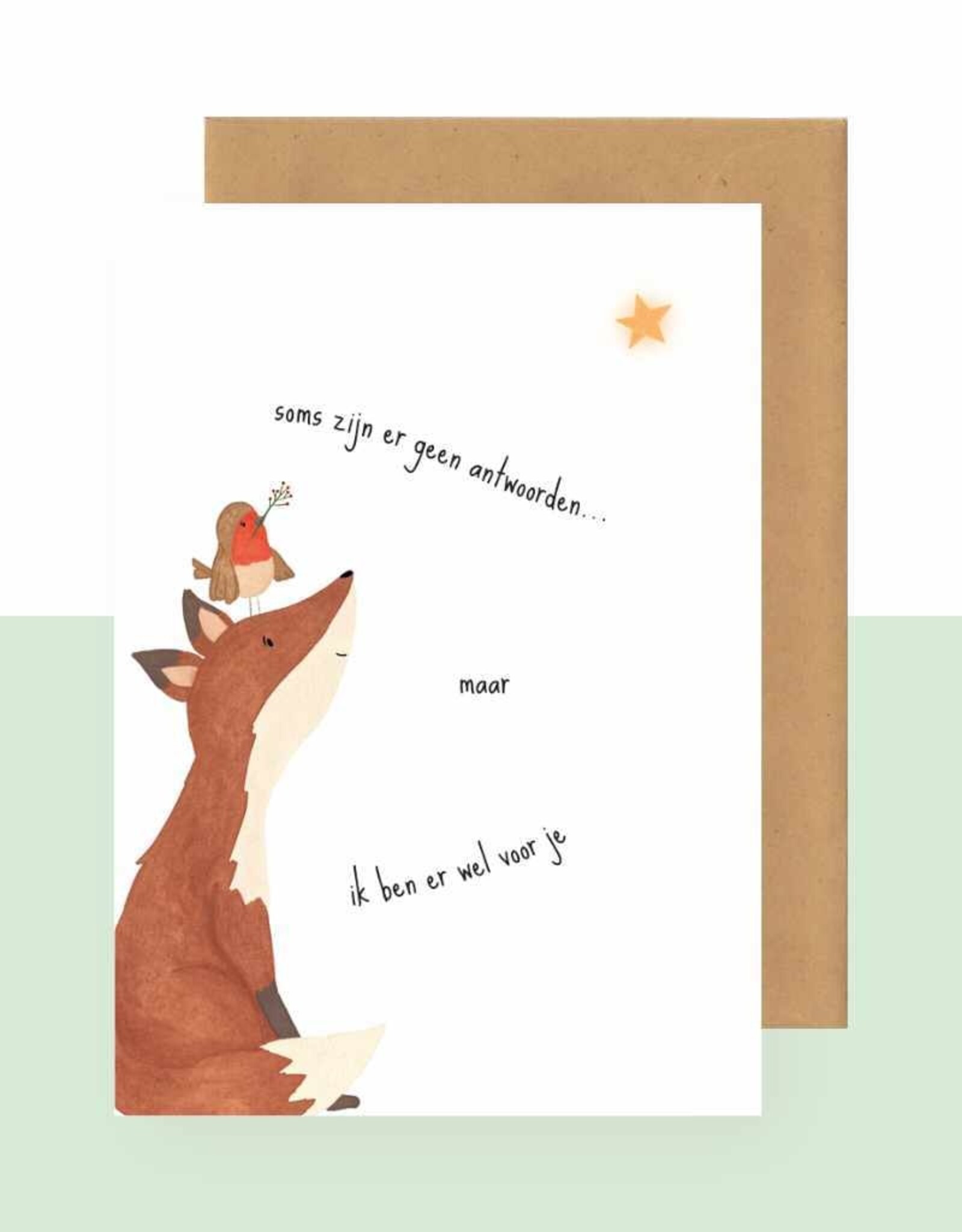 Studio Bertha Postkaart - Soms zijn er geen antwoorden - Maar ik ben