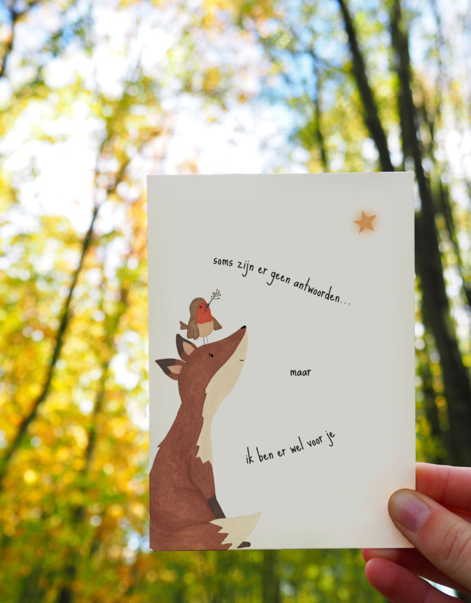 Studio Bertha Postkaart - Soms zijn er geen antwoorden - Maar ik ben