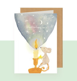 Studio Bertha Dubbel kaart - ik brand een kaarsje voor je.