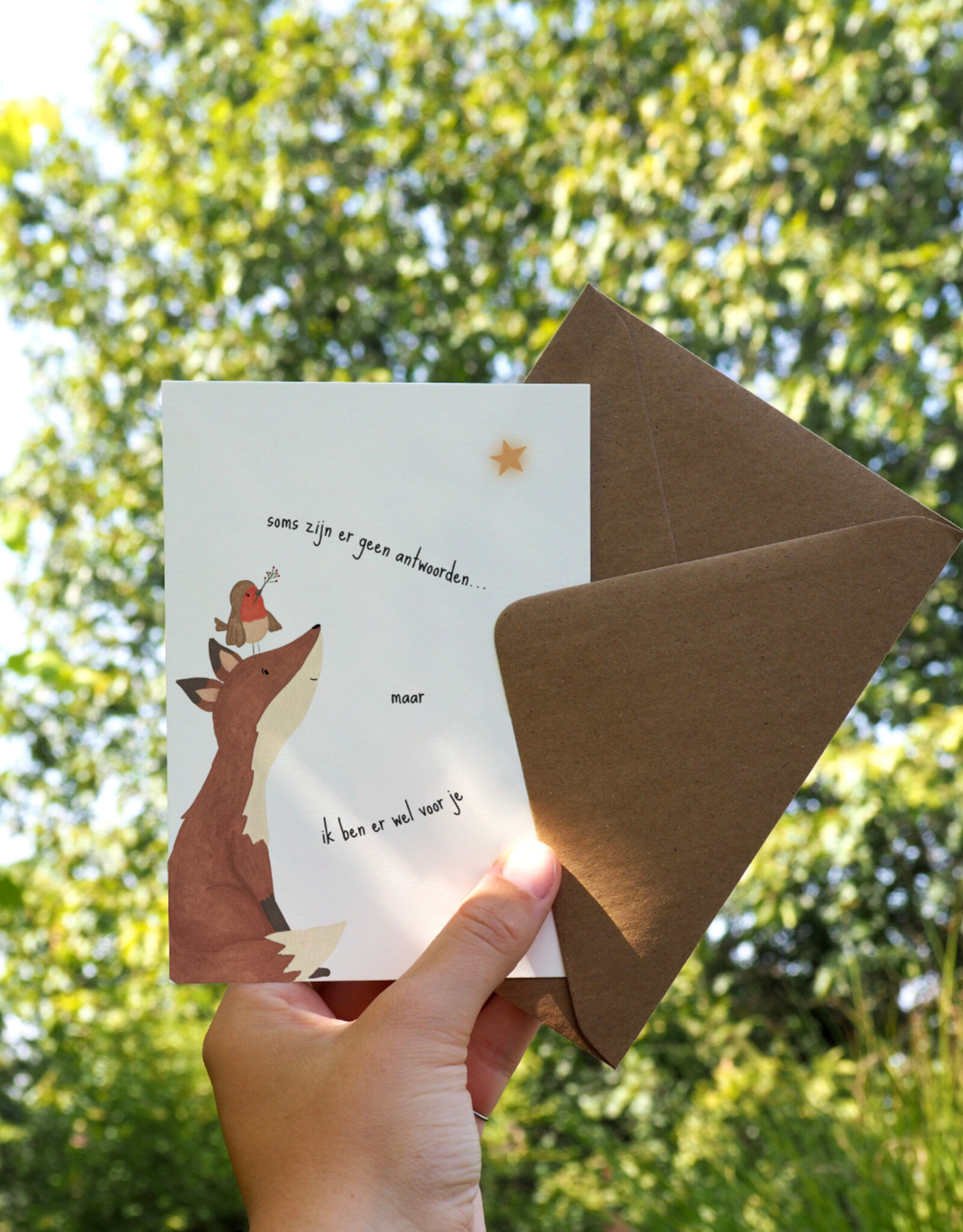 Studio Bertha Dubbel kaart - ik brand een kaarsje voor je.