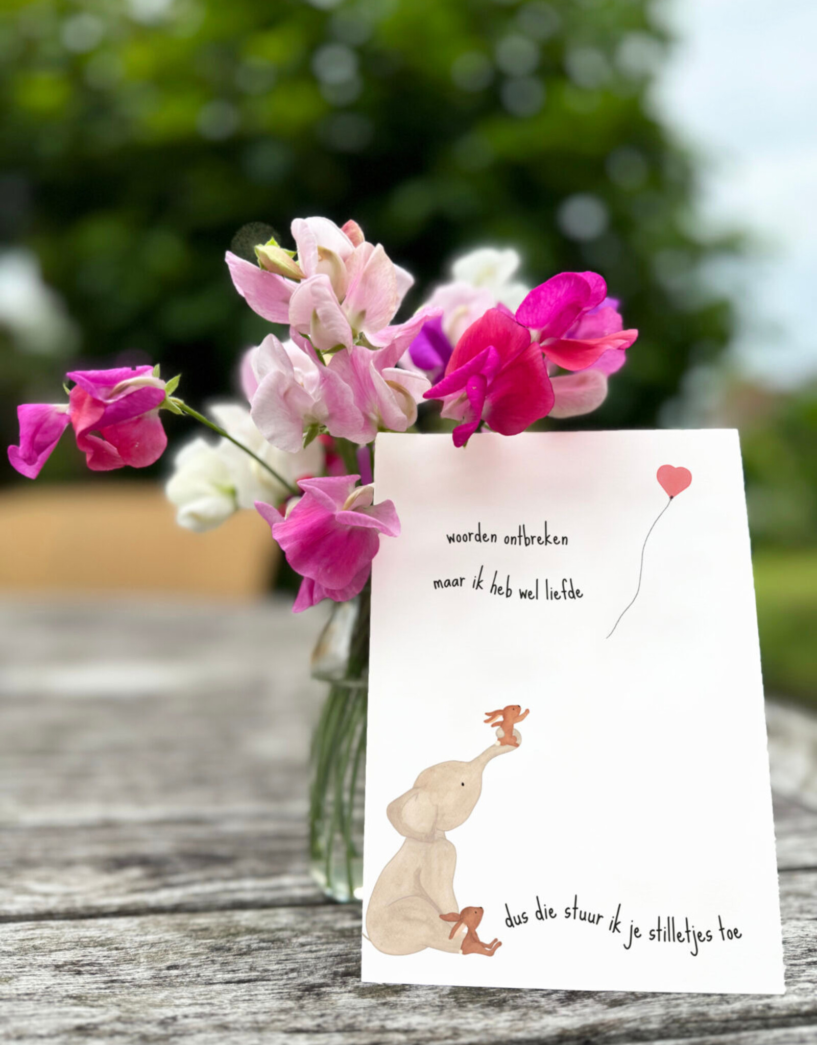 Studio Bertha Dubbel kaart - woorden ontbreken maar