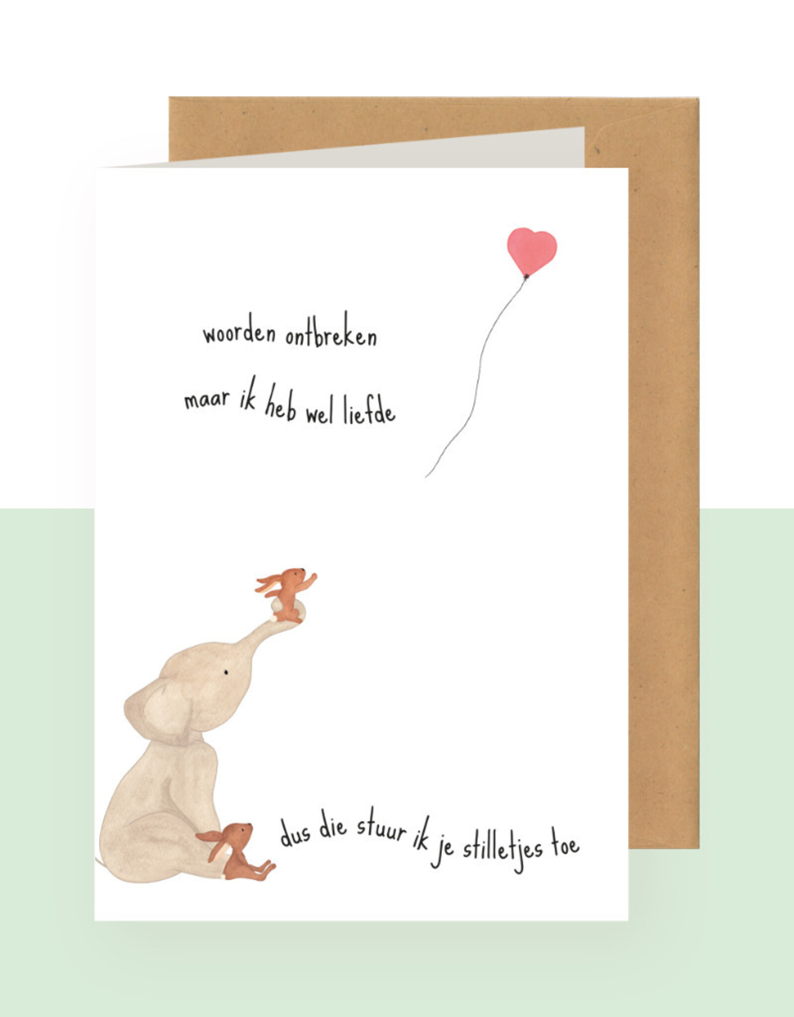Studio Bertha Dubbel kaart - woorden ontbreken maar