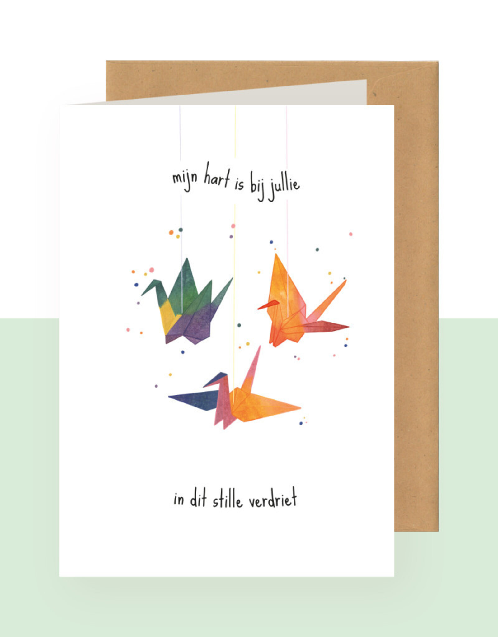 Studio Bertha Dubbel kaart - Mijn hart is bij jullie