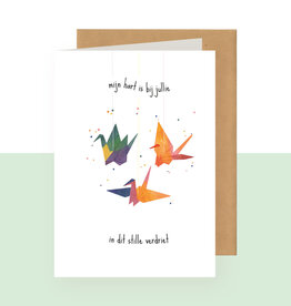 Studio Bertha Dubbel kaart - Mijn hart is bij jullie