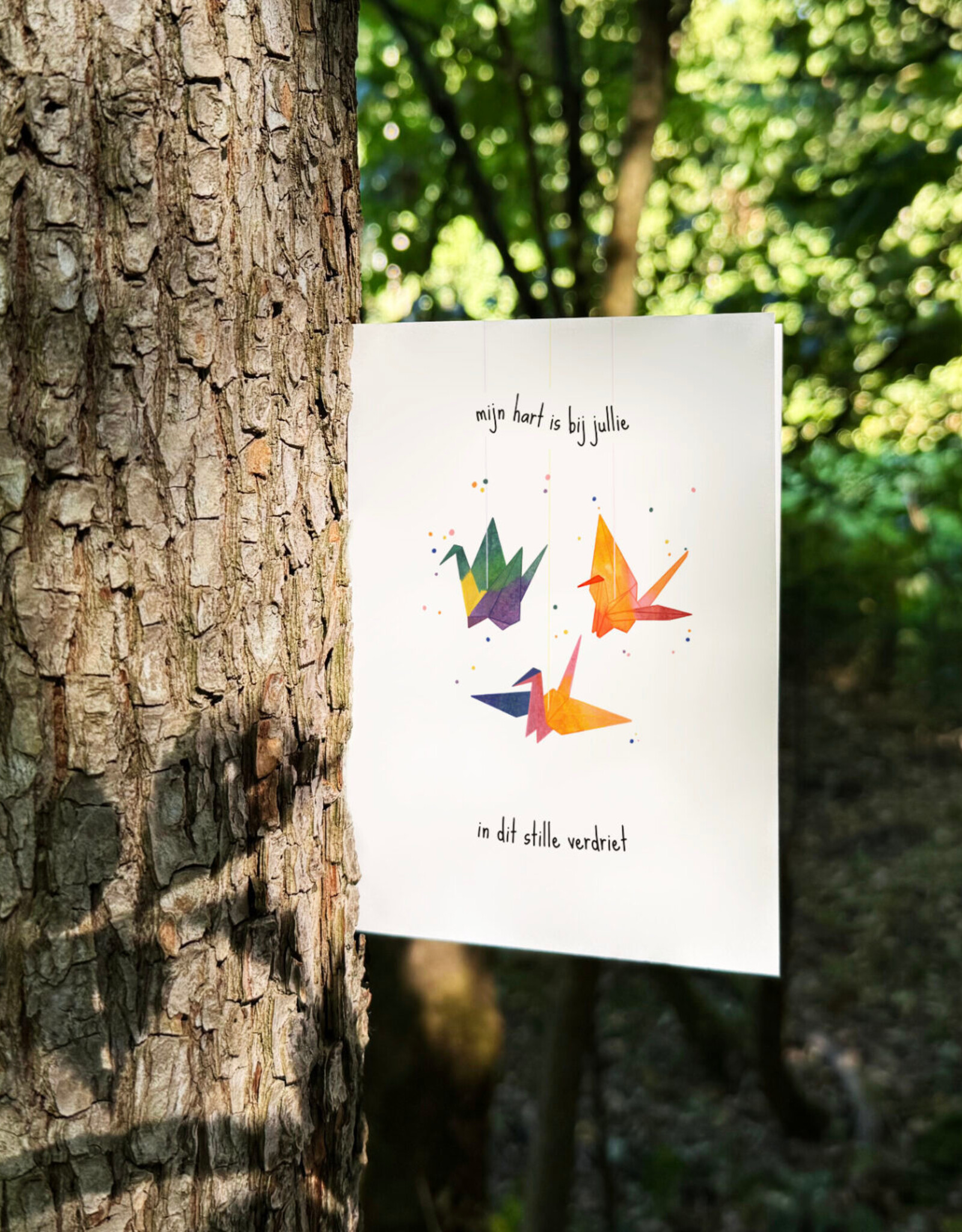 Studio Bertha Dubbel kaart - Mijn hart is bij jullie