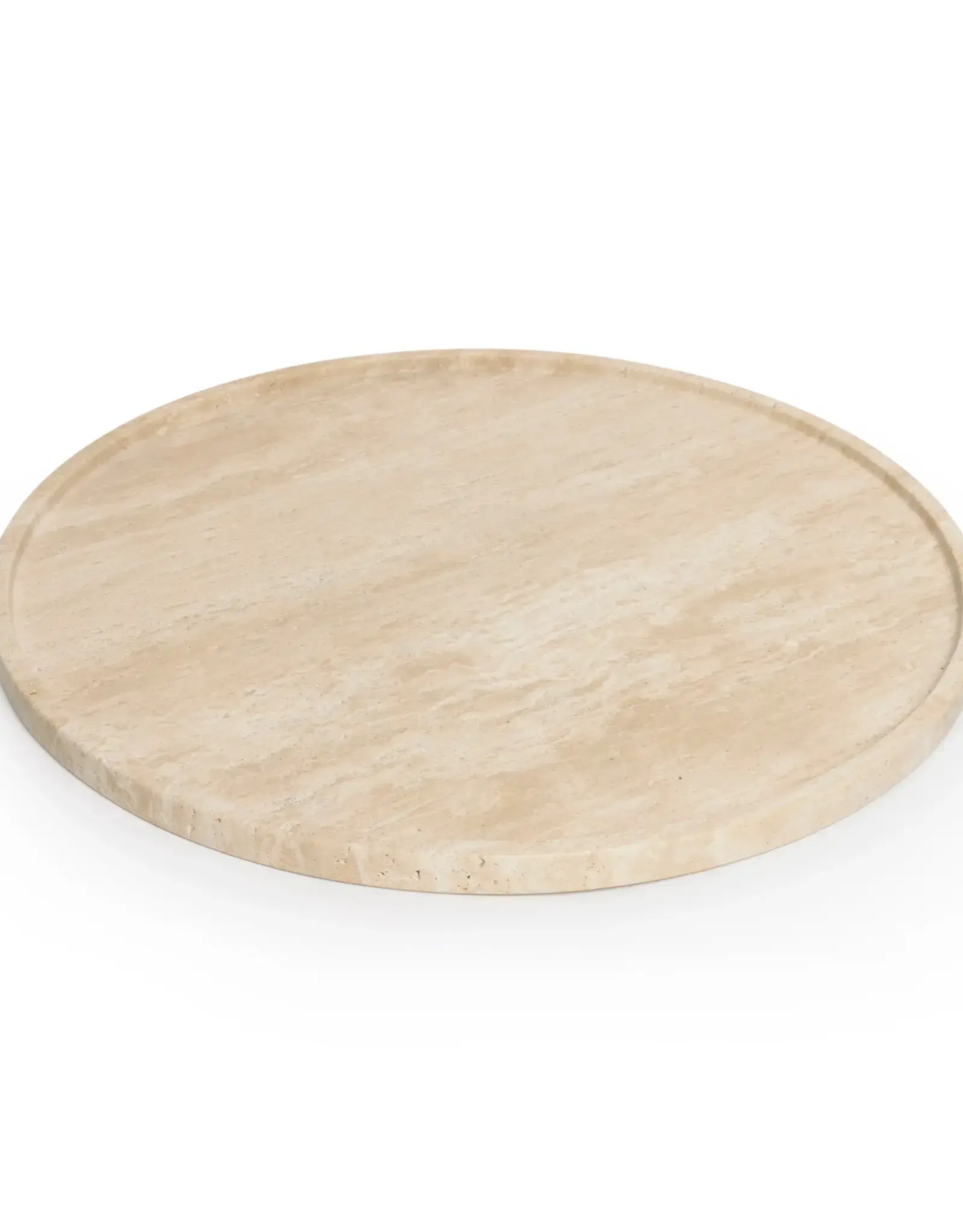 Mooisa Dienblad - Travertine rond met rand 45cm