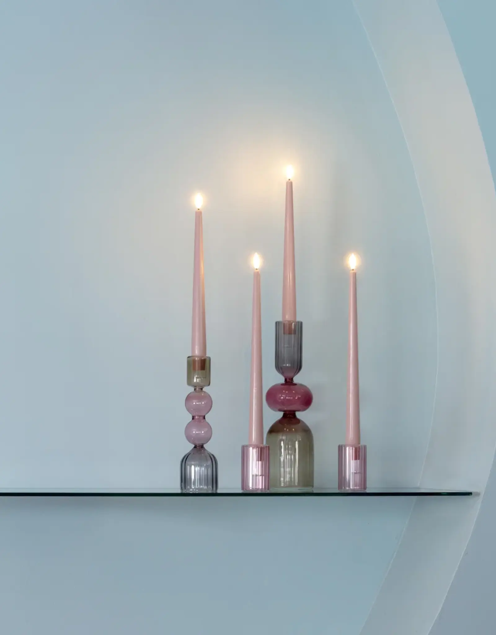 Moods&More LED - taper candle - Slim - Light rose  23x250