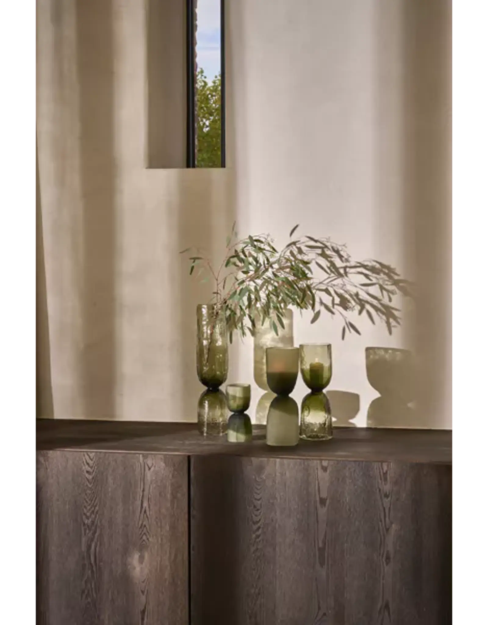 Pomax Vaas- Diabolo glas helder Ø11,5 x H32cm