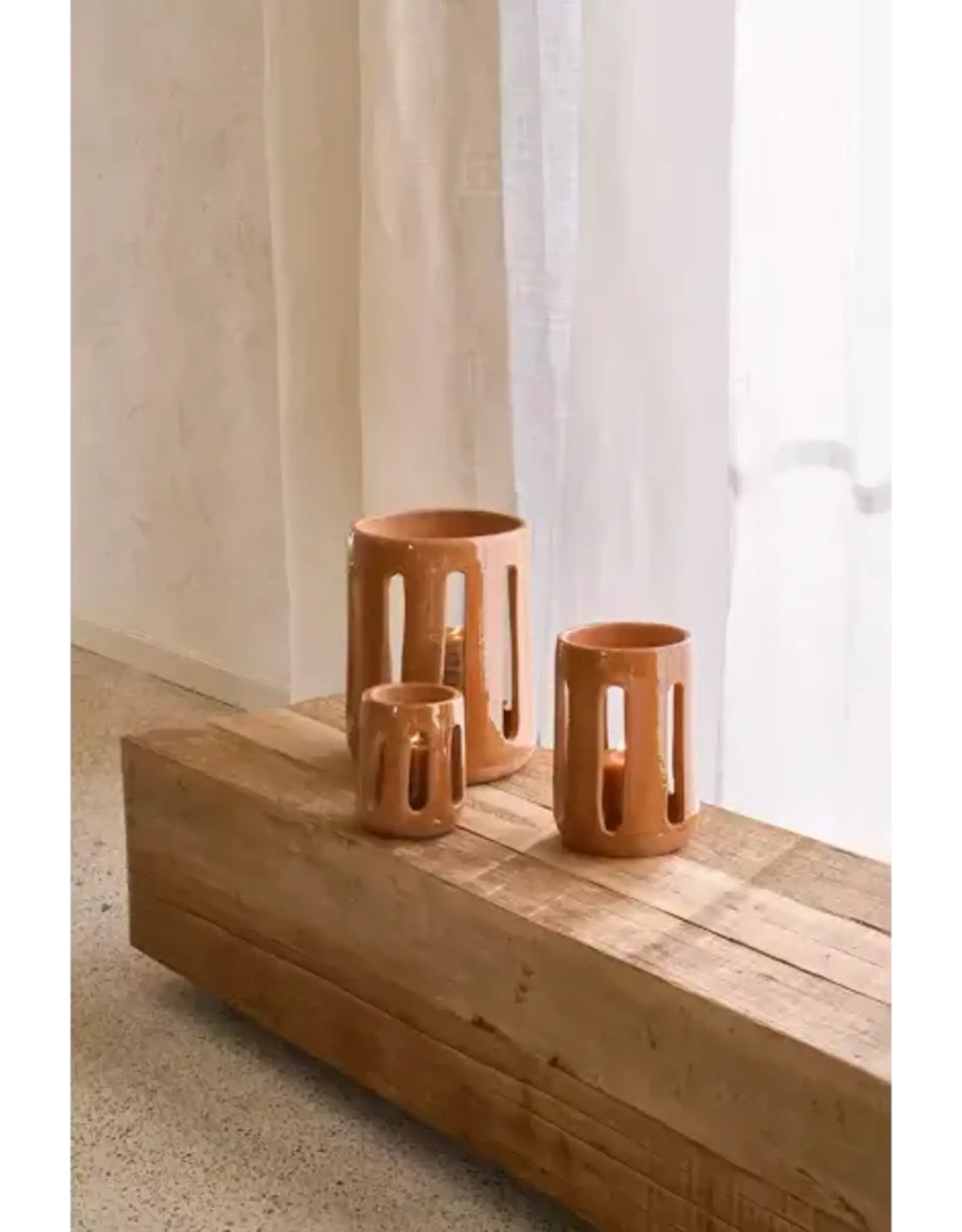 Pomax Windlicht - Opia - terracotta Ø14xH20cm