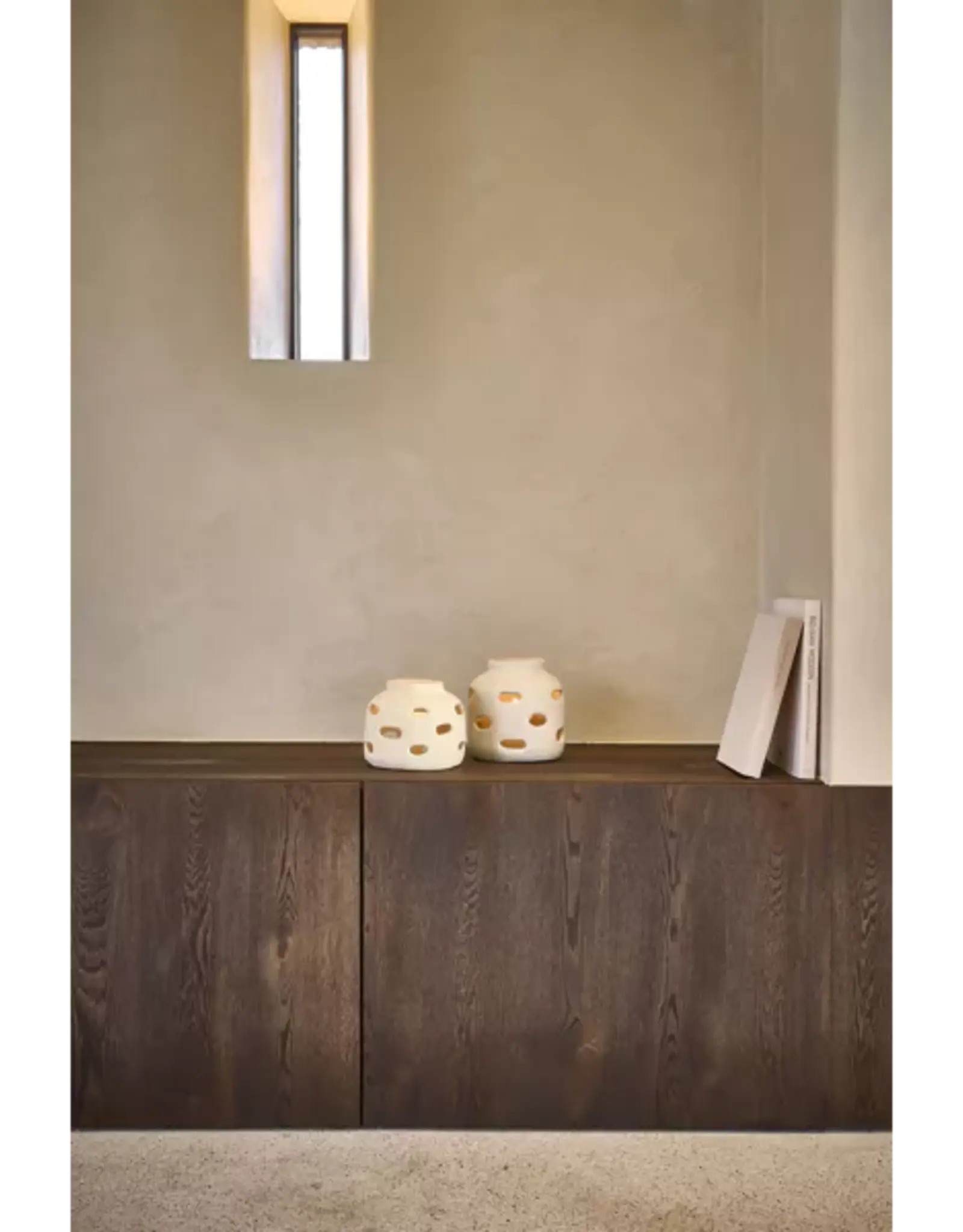 Pomax Windlicht - Pulpa  papier mâché - Ø21xH18cm