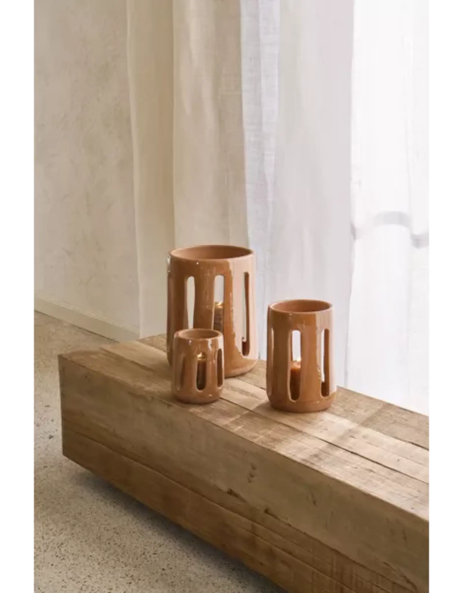 Pomax Windlicht - Opia - terracotta Ø20xH27