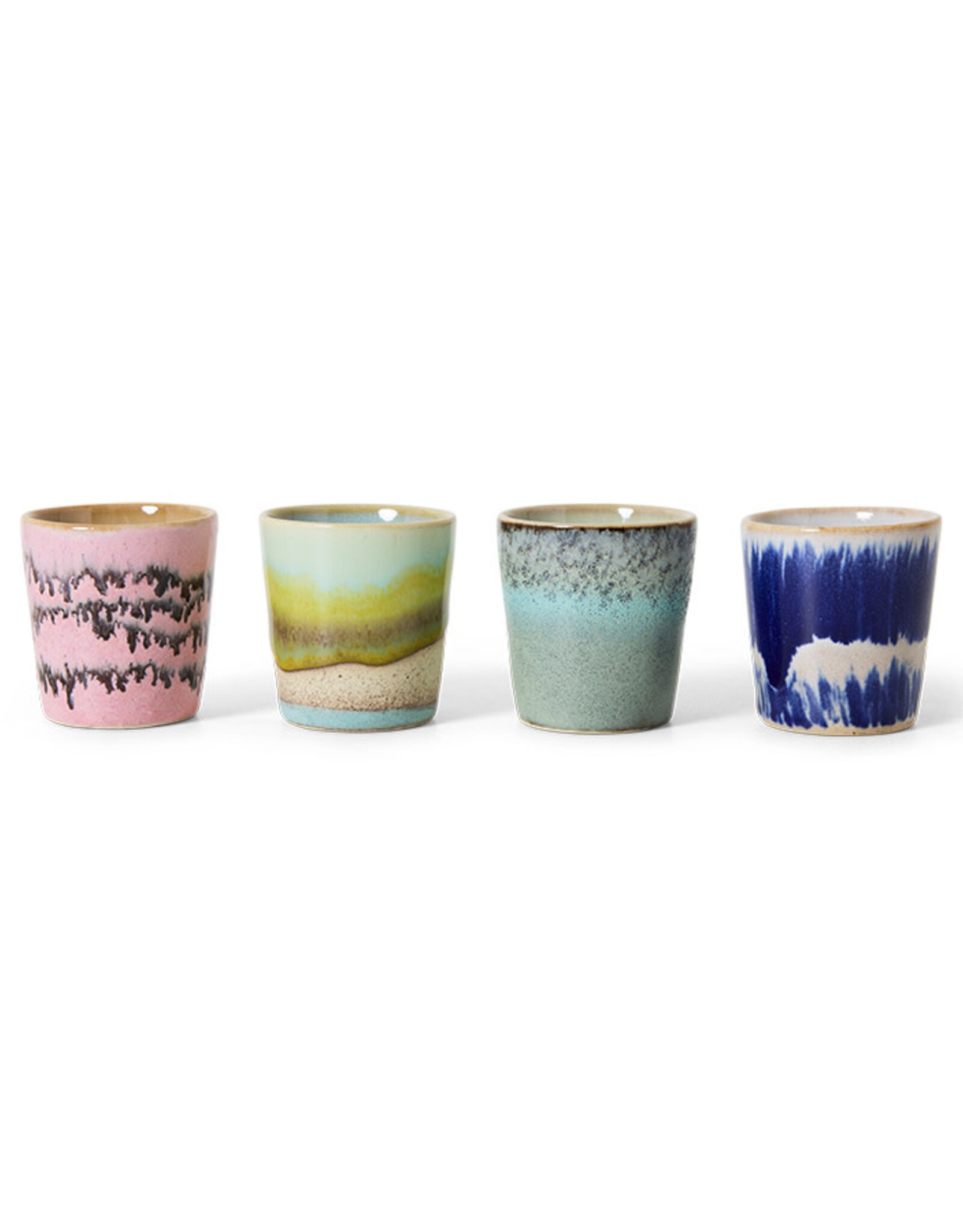 HKliving 70s ceramics -  eggs cups vibrance, set of 4