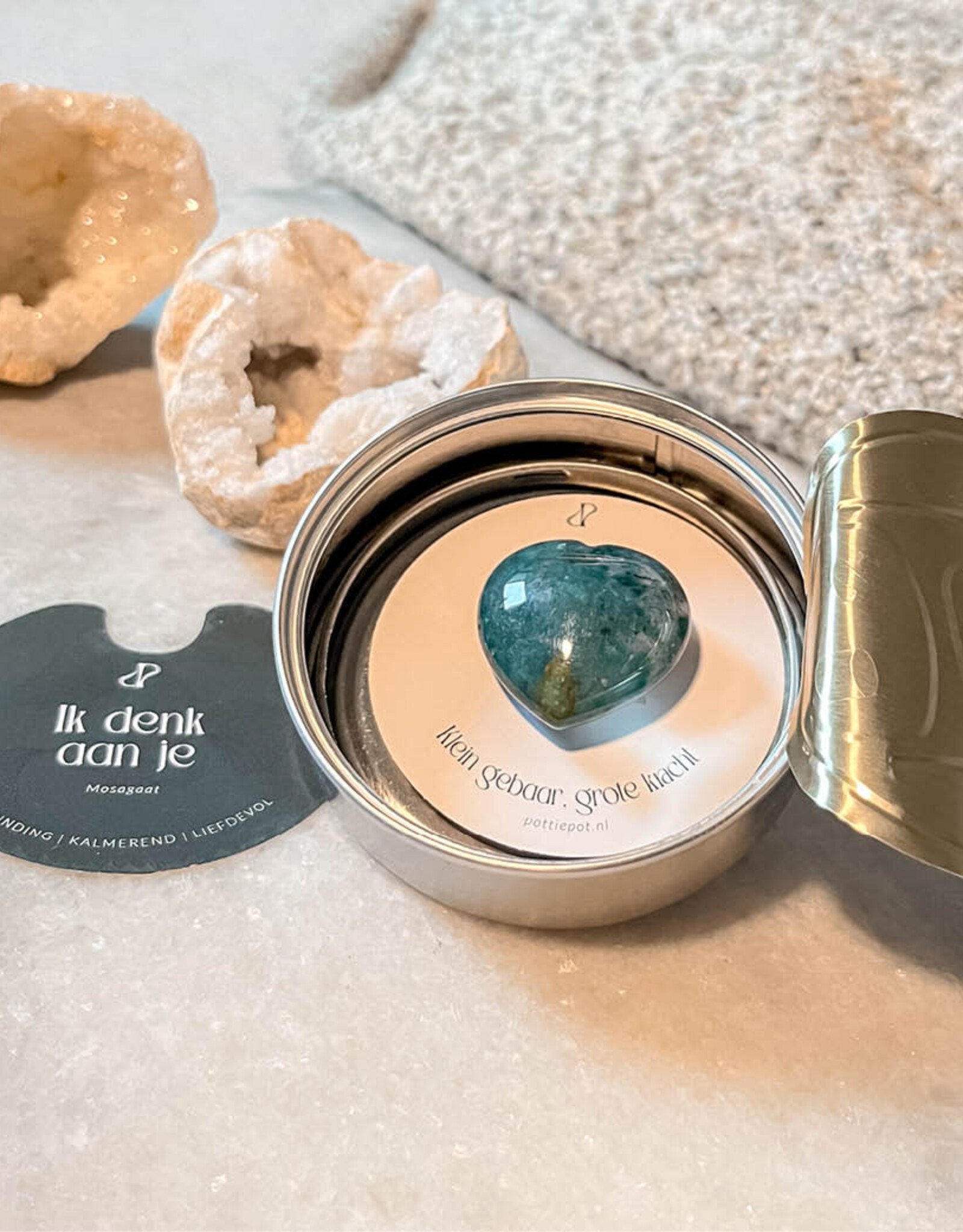 potie pot Geluksblikje - Ik denk aan je