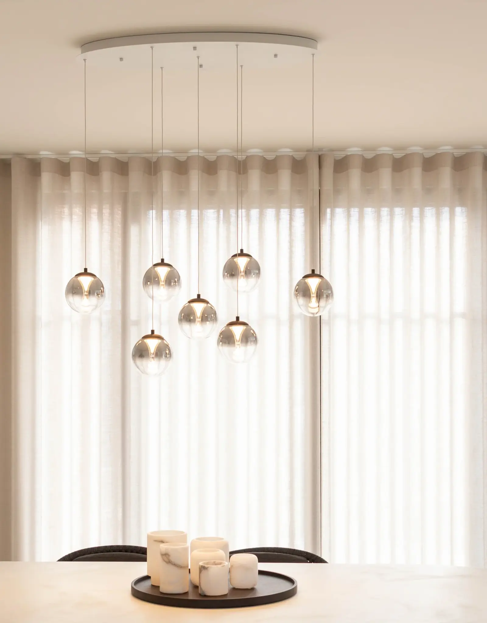 Hanglamp  - Monzy 7 ovaal wit