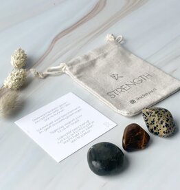 Rockstyle Power Crystals Set Strength – Met Tijgeroog, Dalmatiër Jaspis & Bergkristal