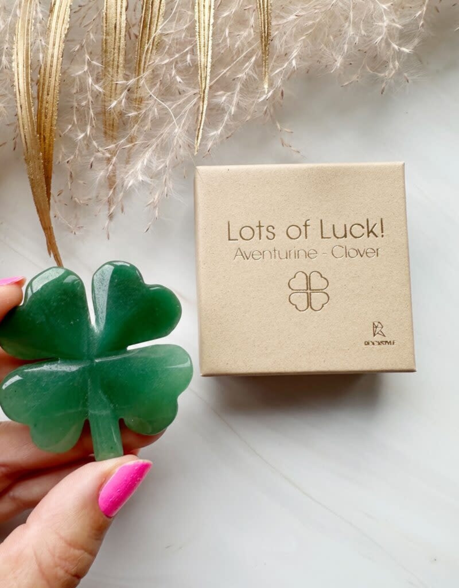 Rockstyle Lots of Luck Giftbox – Klavertje Vier van Aventurijn – Edelsteen Gelukscadeau