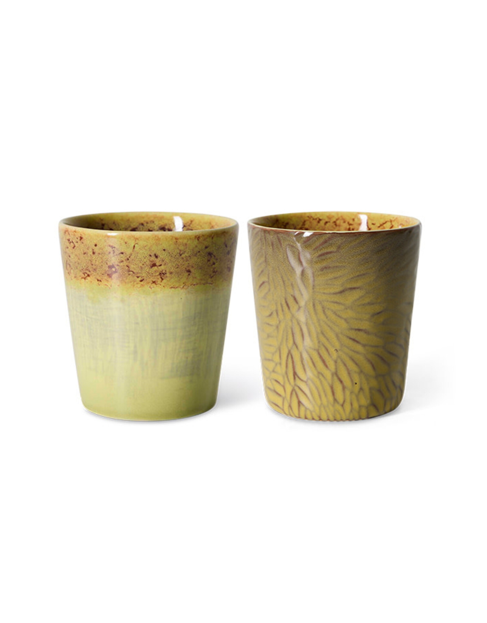 HKLiving 70s ceramics  - Van Gogh coffee mugs sunflowers, set of 2