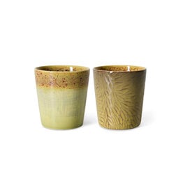 HKLiving 70s ceramics  - Van Gogh coffee mugs sunflowers, set of 2
