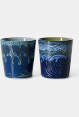 HKliving 70s ceramics: Van Gogh coffee mugs starry night, set of 2