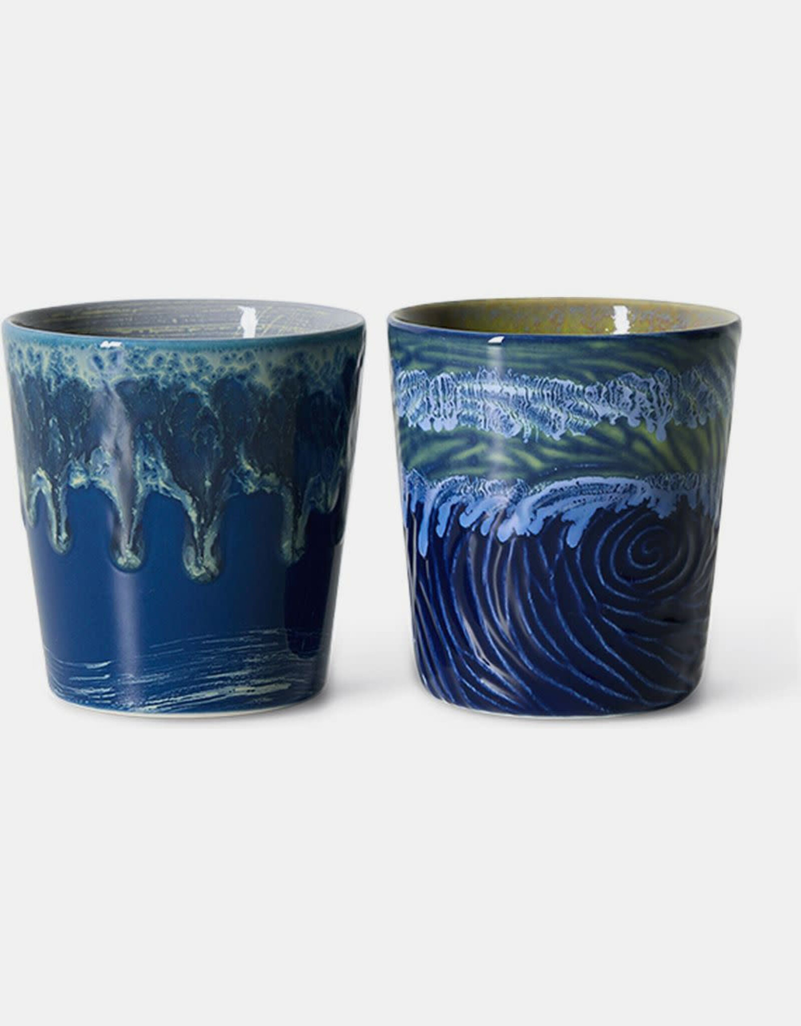 HKliving 70s ceramics: Van Gogh coffee mugs starry night, set of 2
