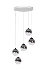 Hanglamp - Monzy 5 - rond - wit