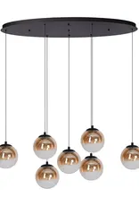 Hanglamp  - Monzy 7 ovaal zwart