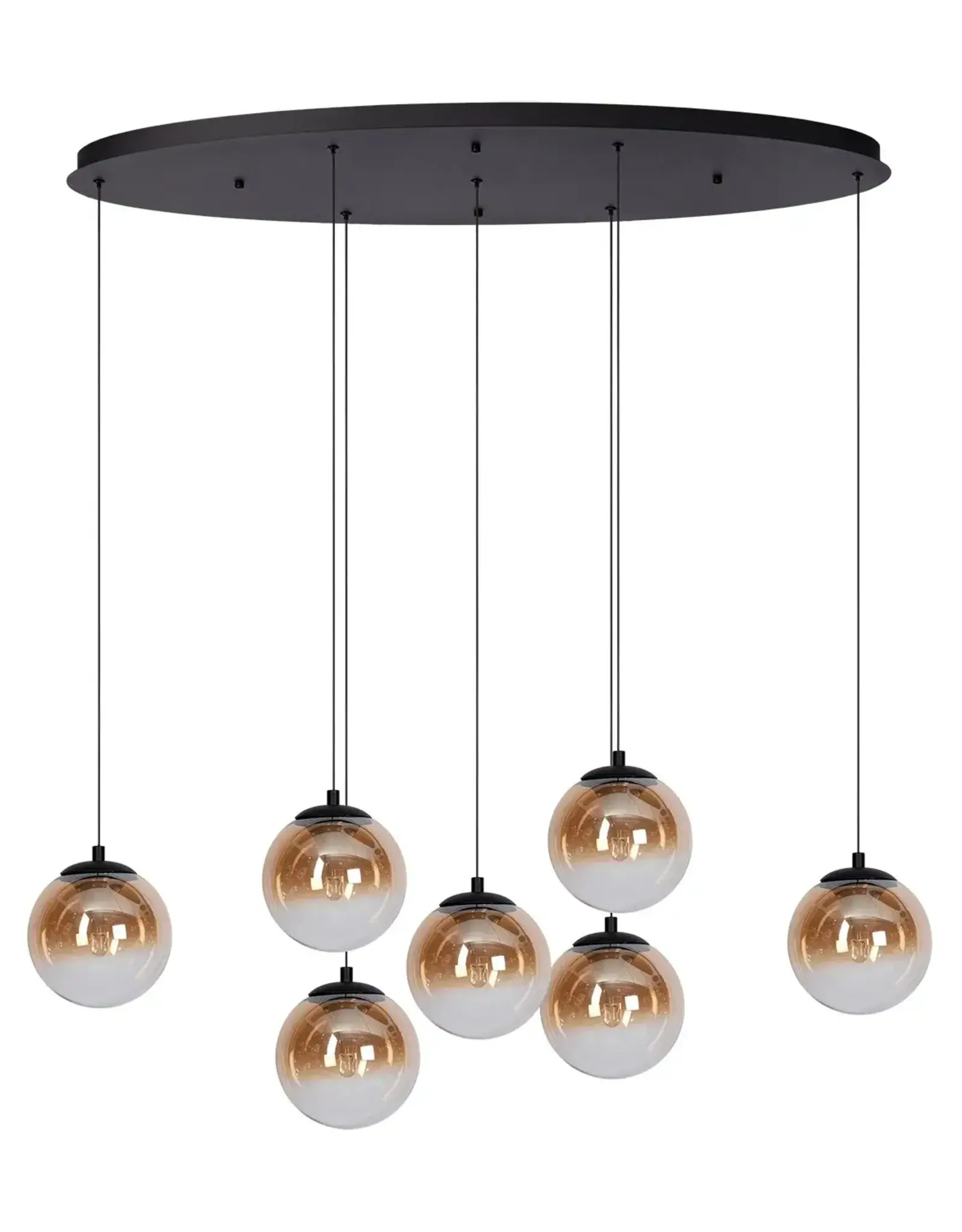 Hanglamp  - Monzy 7 ovaal zwart