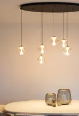 Hanglamp  - Monzy 7 ovaal zwart