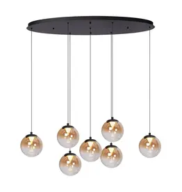 Hanglamp  - Monzy 7 ovaal zwart