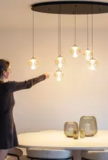 Hanglamp  - Monzy 7 ovaal zwart