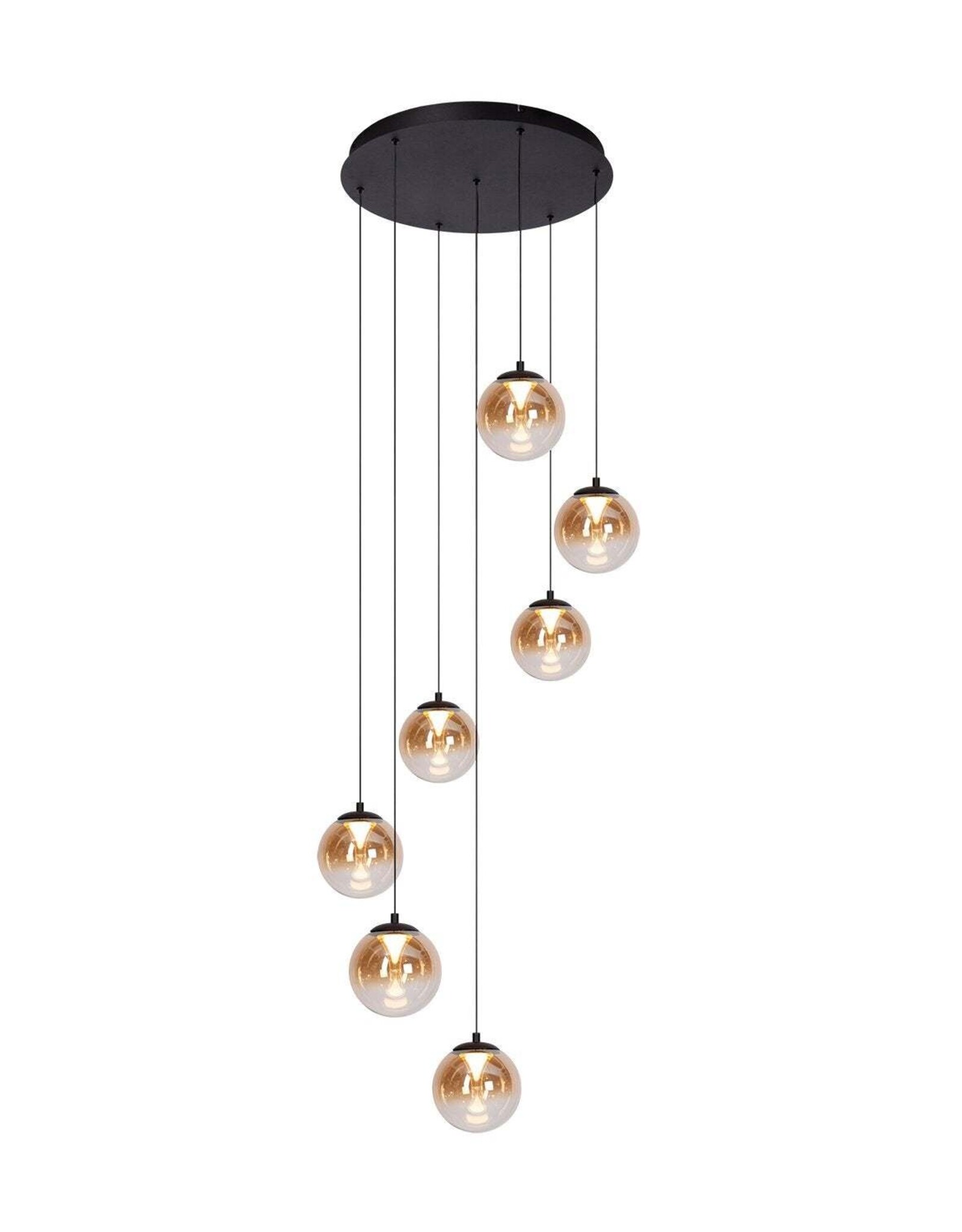 Hanglamp - Monzy 7 rond  - zwart