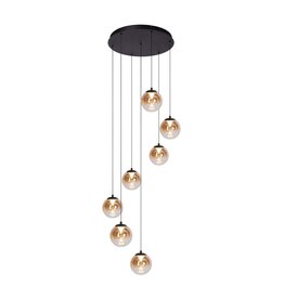 Hanglamp - Monzy 7 rond  - zwart