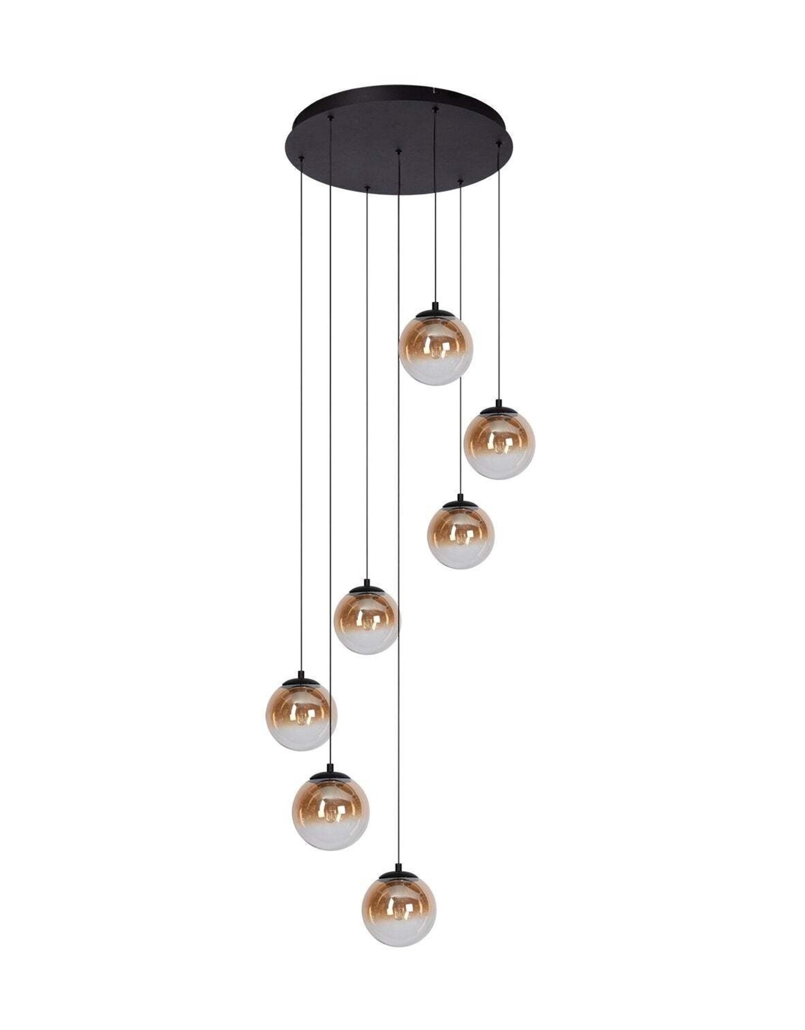 Hanglamp - Monzy 7 rond  - zwart