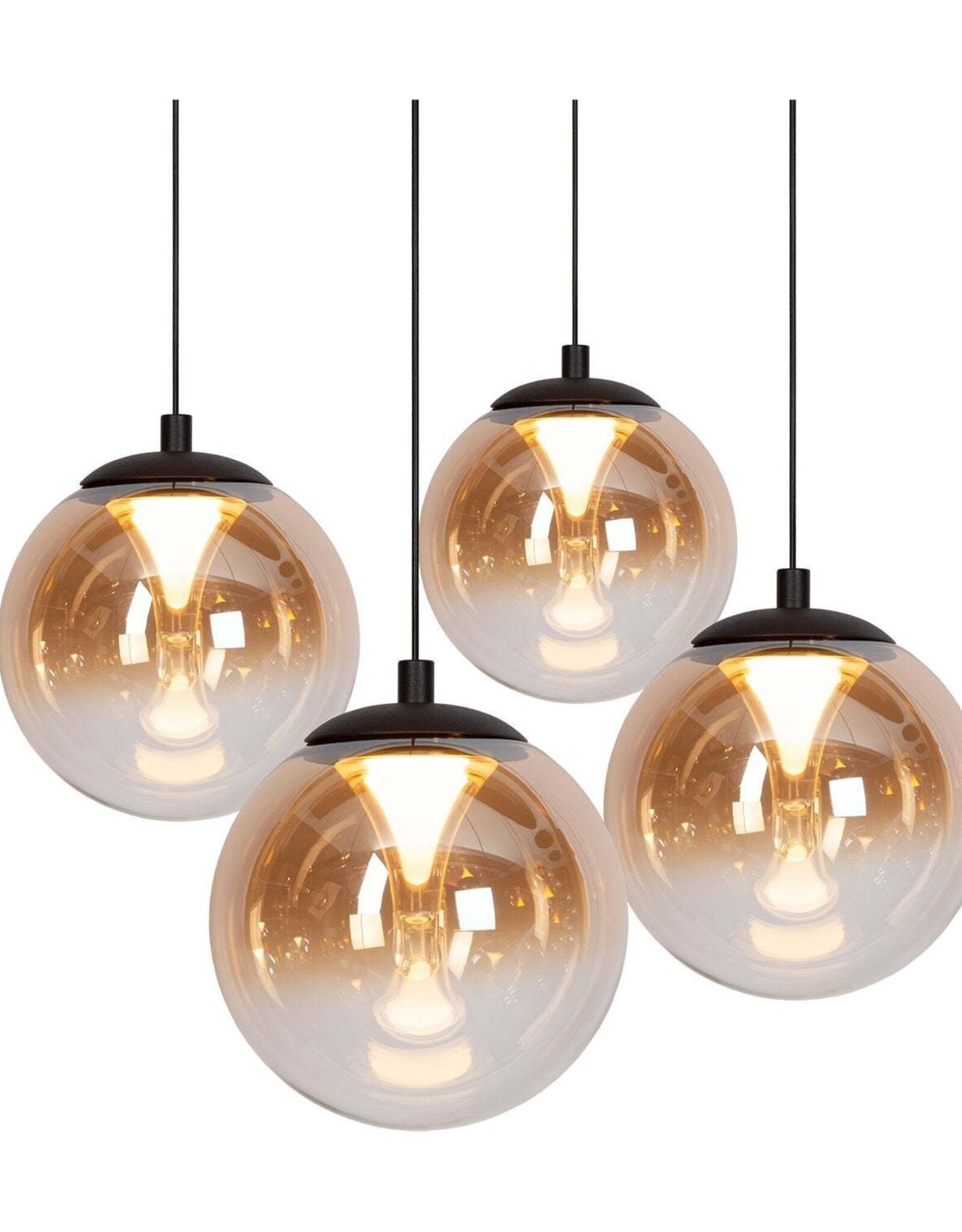 Hanglamp - Monzy 7 rond  - zwart