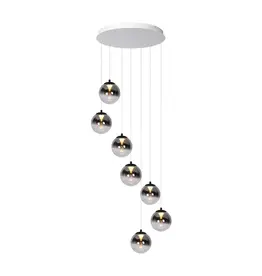 Hanglamp Monzy 7 - rond  - wit